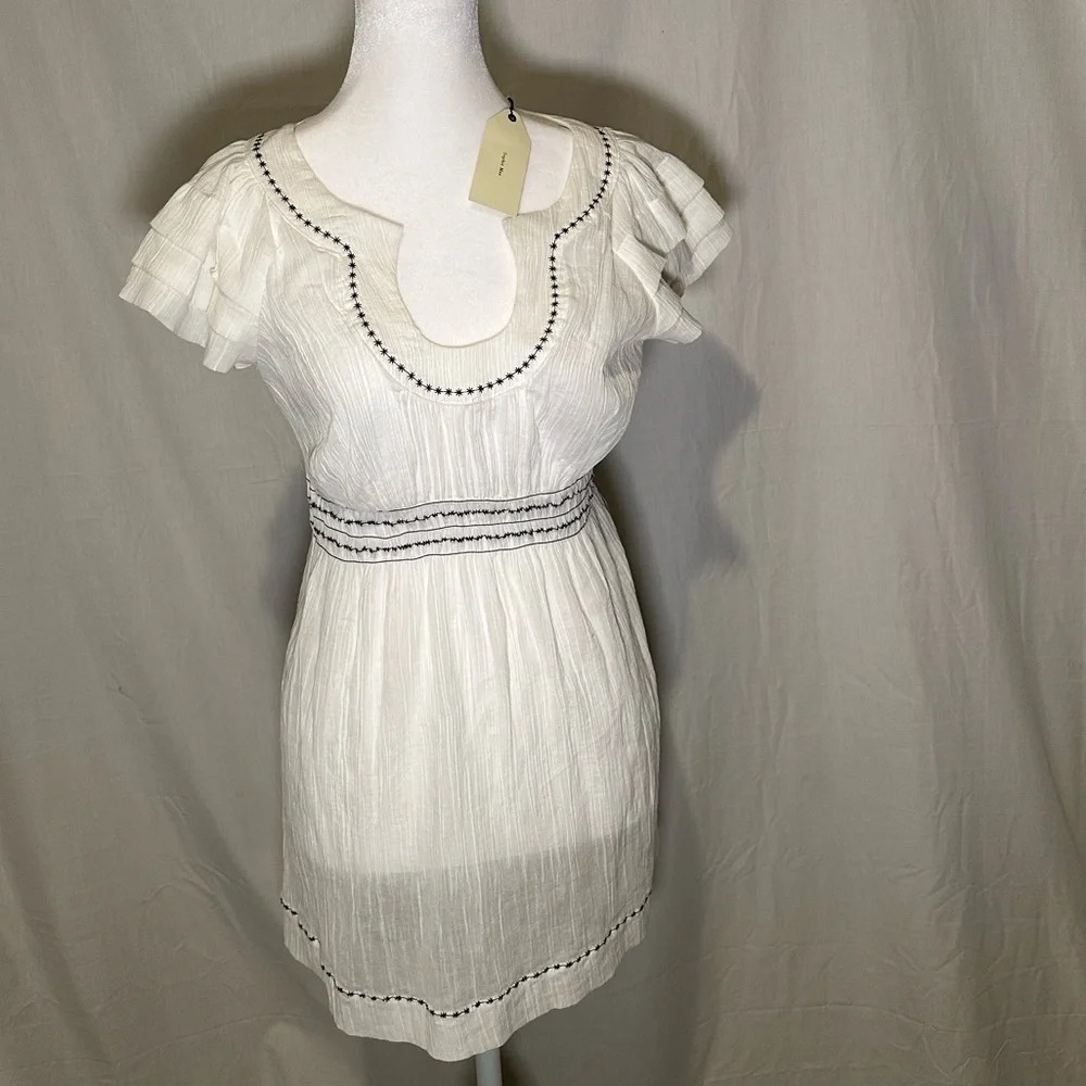 NWT off white & black embroidered Sophie Max top size small